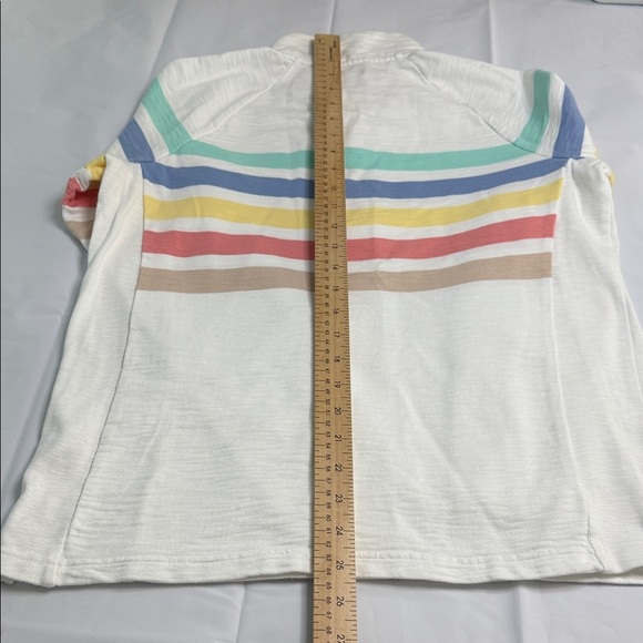 L.L. Bean Women's White Sweater with Multicolor Stripes - Picture 7 of 8